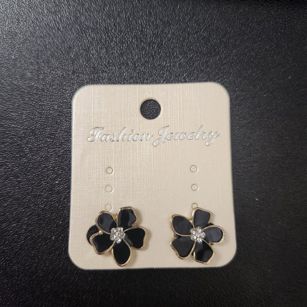 New Black Flower Earrings